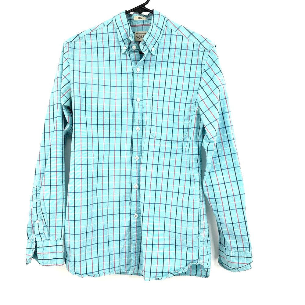 J. Crew size small slim fit 100% cotton shirting button‎ down long sleeve shirt